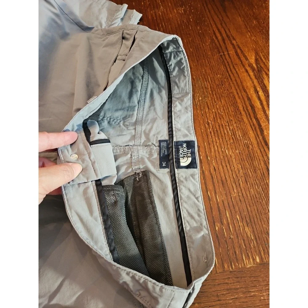 North‎ Face Pants Mens 34 Gray Short Cargo Nylon Outdoors Hiking Climbing(A374)